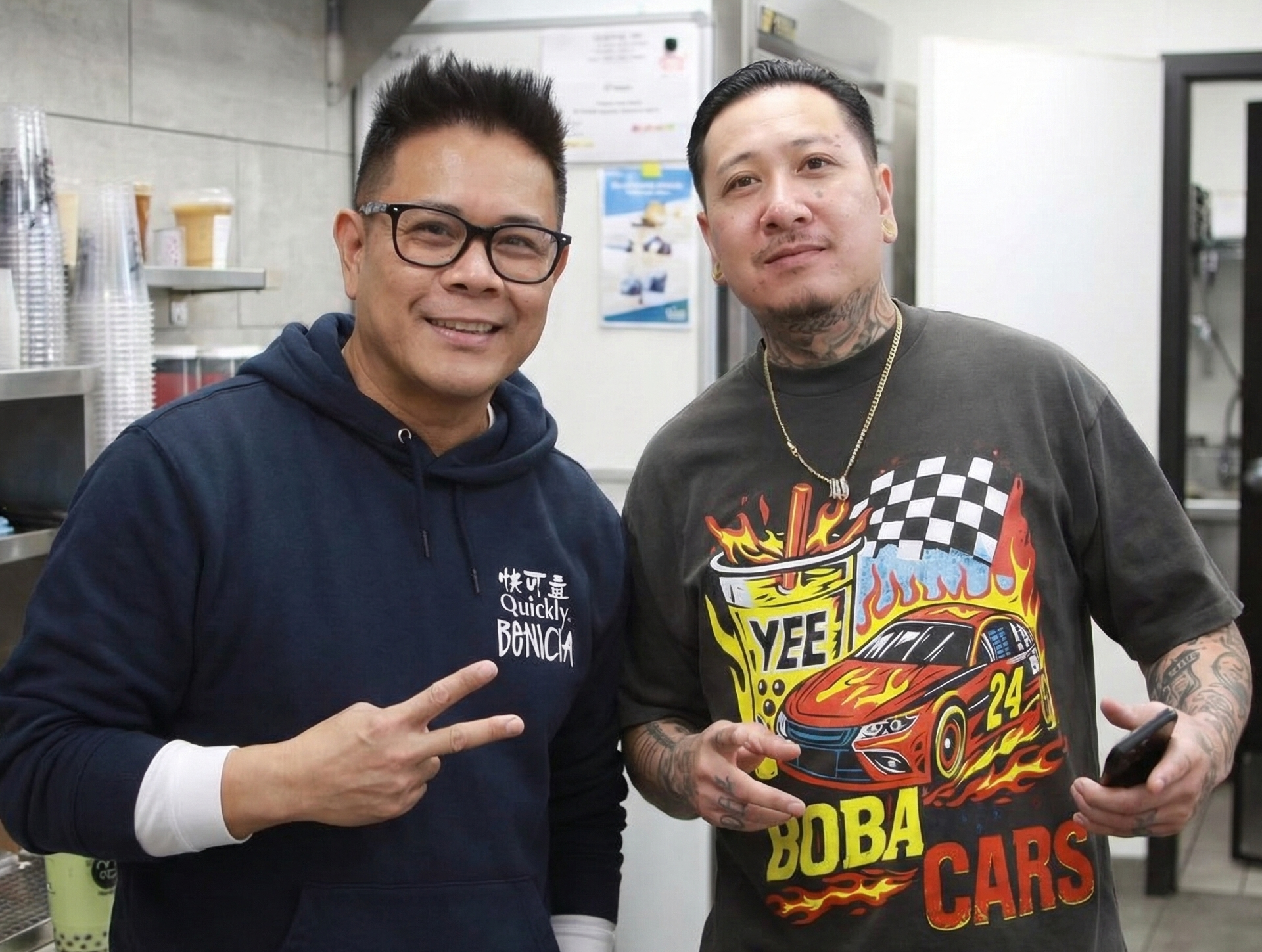 Paul Andre de Vera and Lloyd de Vera inside Quickly Benicia
